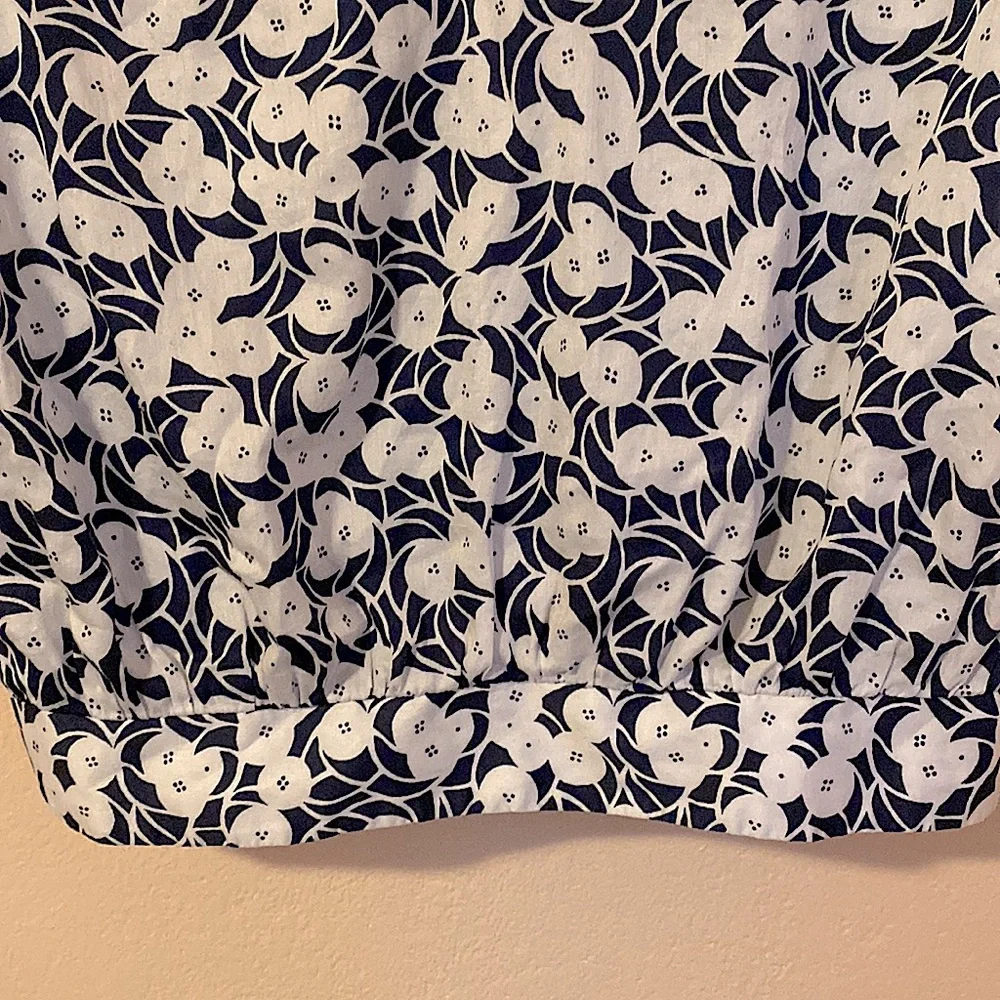 Anthropologie Postmark lightweight cotton print puff sleeve top blue M